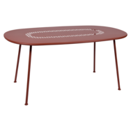 Table ovale lorette ocre rouge