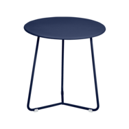 tabouret bas metal, table de chevet, table d appoint, petite table basse bleu fonce